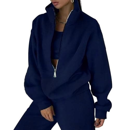 Image of Litthing Tracksuit Womens Full Set Lounge Wear Sets 2 Piece Ladies Fleece Tracksuits Comfort Long Sleeve Activewear Zip Coat Tops Trousers Sets Fashion Casual Thermal Autumn Winter