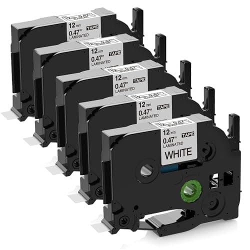 Image of Upwinning TZe-231 Label Tape 12mm for Brother P-Touch Label Printer, 12mm 0.47 8m, Laminated, Black on White, Compatible with Brother P Touch PT-H110 H200 P300BT H200 H105 H101C D210VP 1000 1010, 5PK