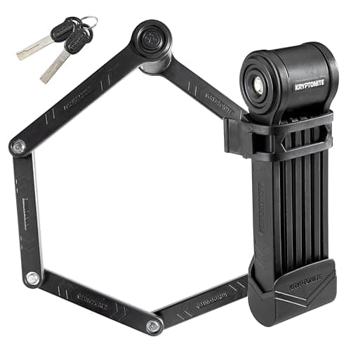 Image of Kryptonite Keeper Folding Bike Lock, 2.75FT/3.25 FT Long Compact Lightweight High Security Anti-Theft Foldable Bicycle Lock with 2 Keys and Mount for E-Bikes Scooter Road Mountain Bike