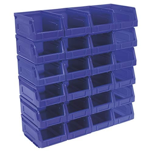 Image of Sealey Tps224B Plastic Storage Bin 105 X 165 X 83Mm - Blue Pack Of 24