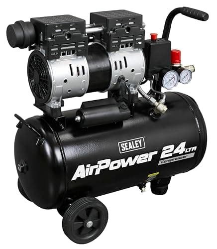 Image of Sealey Oil Free Low Noise Direct Drive Air Compressor, 24L, 1hp, 5.6cfm, 116psi, 750W - SAC2400S