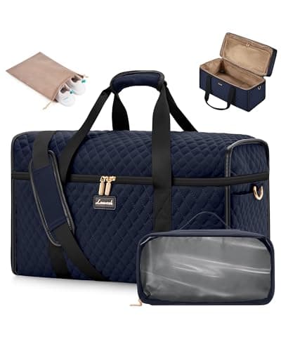 Image of LOVEVOOK Travel Bags for Women, Weekend Overnight Maternity Duffel Gym Large Opening Hospital Holdall Carry On Flight Bag Womens, Cabin Hand Luggage with Shoe Pocket