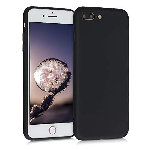 Image of kwmobile Case Compatible with Apple iPhone 7 Plus/iPhone 8 Plus Case - Slim Protective TPU Silicone Phone Cover - Black Matte