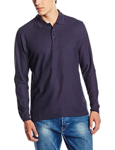 Image of Fruit of the Loom Men's Premium Long Sleeve Polo Shirt, Deep Navy, XX-Large