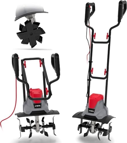 Image of NETTA Electric Garden Tiller 1200W - Rotovator with 360mm Working Width, 220mm Depth, 10m Cable - Rotary Soil Cultivator Tool - Corded Electric Rototiller for Soil & Garden Tiller