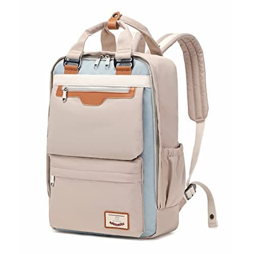 Image of Myhozee Womens School Backpack, Casual Rucksack Handbag School Bag for Teenager Girls, Water-Resistant Laptop Backpacks 15.6 inch Daypack for Mens Ladies Travel/ Work/ College,Grey
