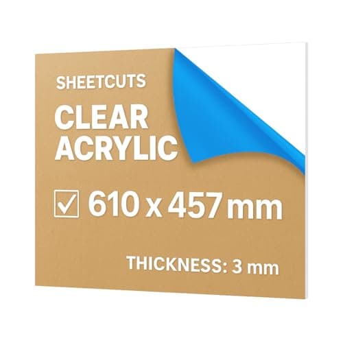 Image of 610mm x 457mm acrylic sheet, 3mm thickness, perfect for replacement greenhouse glass