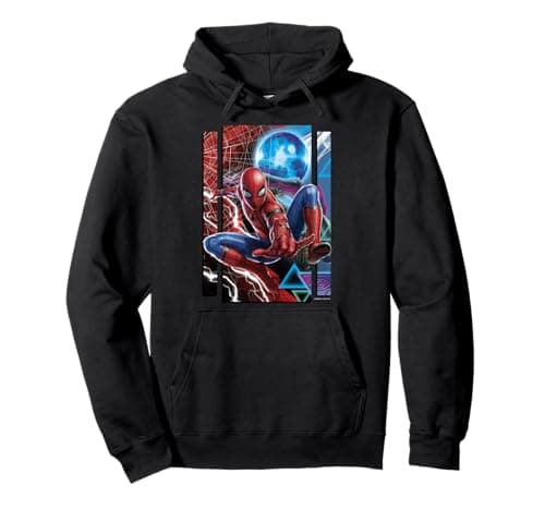 Image of Marvel Spider-Man Far From Home Mysterio And Spidey Portrait Pullover Hoodie