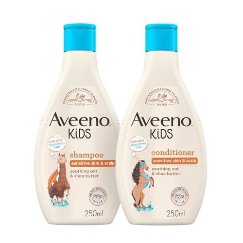 Image of AVEENO® Kids Haircare Bundle, 250ml | Enriched with Soothing Oat & Shea Butter | Developed for Kids’ Developing Skin & Hair | Childrens Toiletries Sets