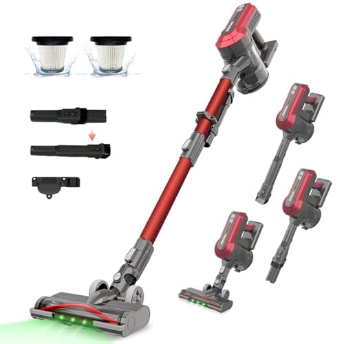 Image of Akitas V10A Cordless Vacuum Cleaner 450W BLDC Motor 45kPa Suction 60min Runtime Lightweight Stick & Handheld LED Power Brush with Green Light Tangle-Free Ideal for Carpet Hard Floors & Pet Hair