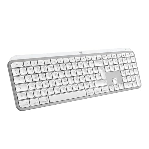 Image of Logitech MX Keys S for Mac, Wireless Keyboard, Fluid, Precise Laptop-Like Typing, Programmable Keys, Backlit, Bluetooth USB C Rechargeable for MacBook Pro, Macbook Air, iMac, iPad, QWERTY UK,Pale Grey