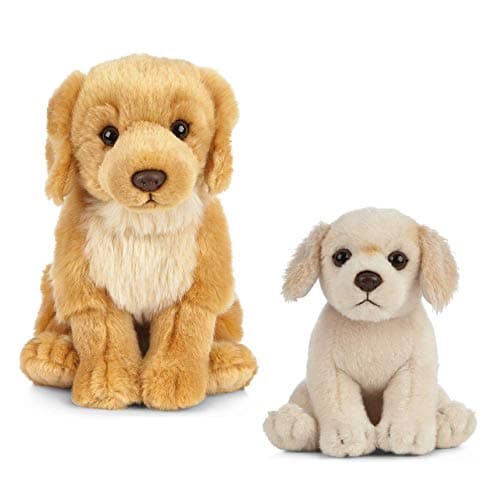 Image of Living Nature Soft Toy Gift Bundle - Golden Retriever Dog (20cm) & Puppy (16cm)