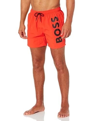 Image of BOSS Men's Octopus Swim Trunks, Orange with Glowing Sunset, XXL