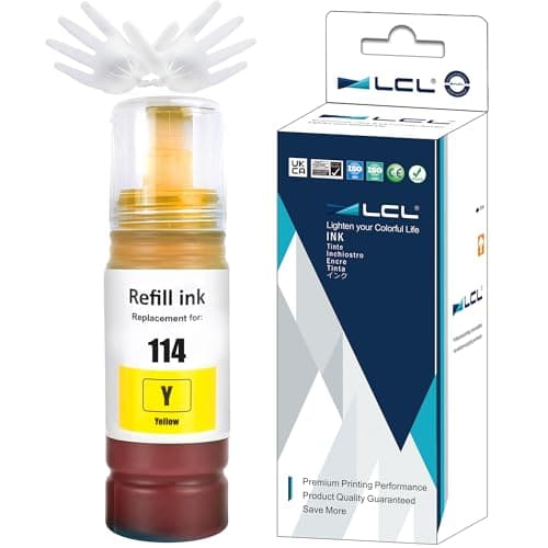 Image of LCL 114 Yellow Ink Bottle Replacement for Epson 114 Ink Cartridge Bottle Compatible with EPSON ECOTANK ET-8500 ET-8550 (1 Pack)