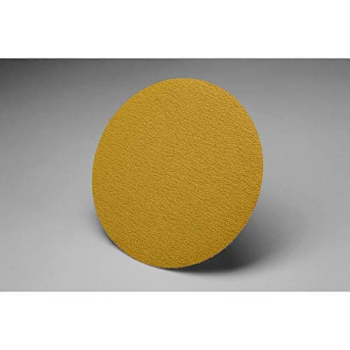 Image of 3M Hookit Gold Film Disc 255L, Aluminum Oxide, Dry Only, 5" Diameter, P320 Grit, Gold (Pack of 100)