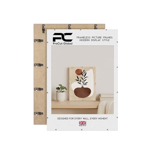 Image of Procut Global A1 Clip Frames – Frameless Perspex Wall-Mount Display for Posters, Pictures, Photos & Certificates – Lightweight & Shatterproof – Sizes A6 to A0 & 4x4 to 100x90cm Available
