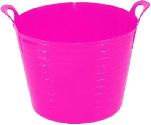 Image of 45L Heavy Duty Flexi Tub – Large Flexible Plastic Storage Bucket with Carry Handles, Multipurpose Garden, Laundry & Utility Container (Pink)