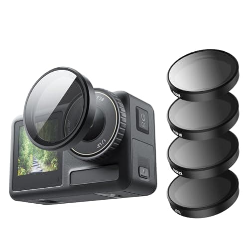Image of Camera Lens Filter Set for DJI Osmo Action 5 Pro 4 3, 4-Pack CPL ND32 ND16 ND8 Polarizing Neutral Density HD Lens Filter Protective Case for DJI Action Accessories