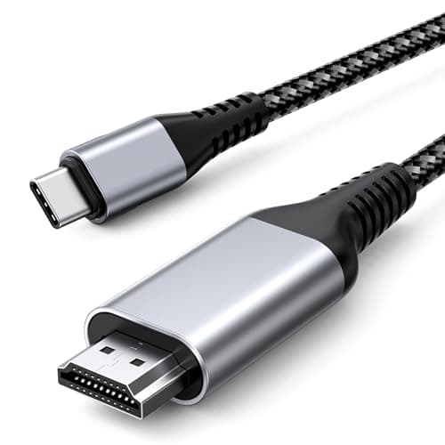 Image of HOPLAZA USB C to HDMI Cable 4K@60Hz 2M, Crystal-Clear UHD USB Type-C to HDMI 2.0 Cable, Thunderbolt 4 3 to HDMI Cord Compatible with iPhone 17/16, MacBook Pro/Air, iPad Pro, Surface Book 2, Galaxy S24
