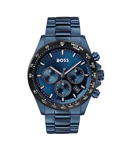 Image of BOSS Chronograph Quartz Watch for Men HERO Collection with Blue Stainless Steel Bracelet - 1513758