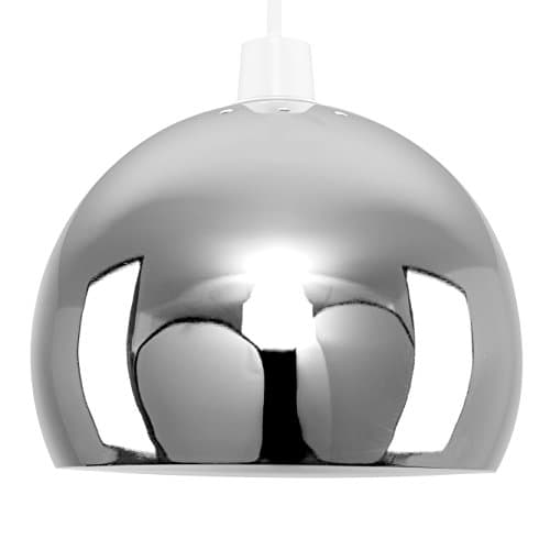 Image of MiniSun | Mini Retro Chrome Arco Style Dome Ceiling Light Shade | Pendant Lights, Home Décor & Improvement Essential | 20cm Shade Width