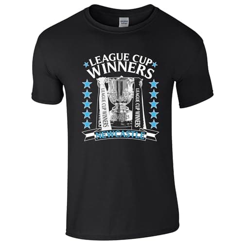 Image of Partisan Newcastle League Cup Winners T-Shirt - Adult (UK, Alpha, XL, Regular, Regular, Black)