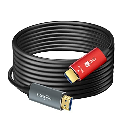 Image of Twozoh HDMI Fiber Optic Cable 30M, 4K Fiber HDMI Lead Supports 4K@60Hz/18Gbps