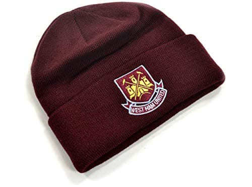 Image of West Ham United Classic Crest Youths Knitted Turn Up Hat Claret