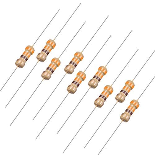 Image of Sourcingmap 100Pcs 330 Ohm Resistor, 1/4W 5% Tolerance Carbon Film Resistors, 4 Bands for DIY Electronic Projects and Experiments