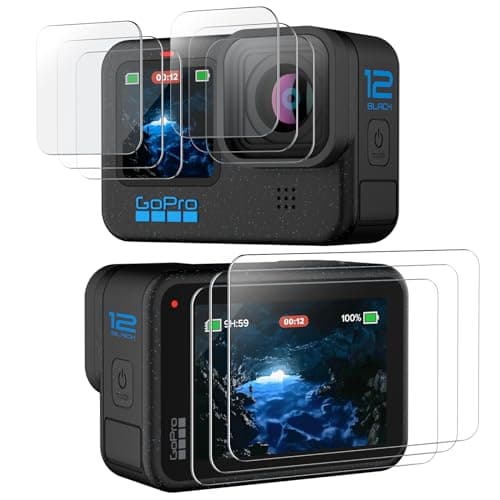 Image of JETech Screen Protector for GoPro Hero 12/11/10/9 Black with Camera Lens Protector, Tempered Glass Film, Easy Installation, HD Clear, 3-Pack Each