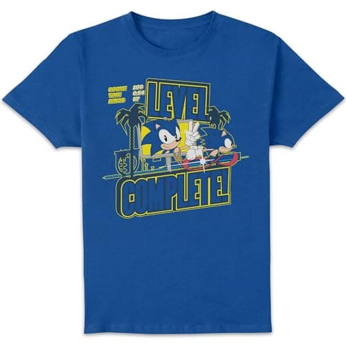 Image of Sonic The Hedgehog Level Complete! Men's T-Shirt - Blue M