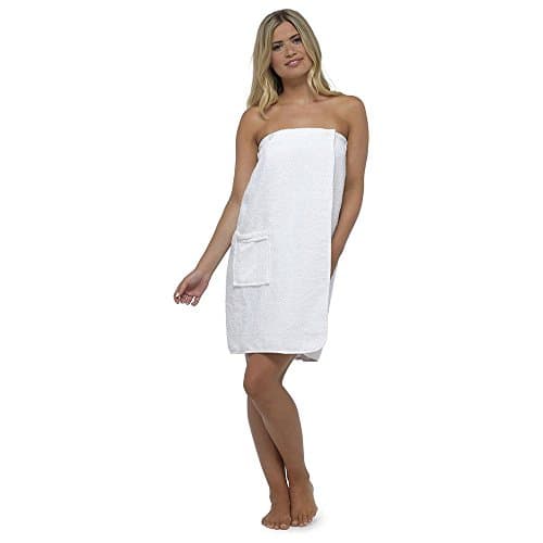 Image of Womens 100% Cotton Shower Wrap Bath Towel - White - Small/Medium