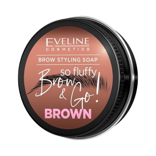 Image of Eveline Cosmetics Brow & go! Brow Styling Soap - Vegan Gel Formula with Henna & Vitamin E, Brown Shade, 25g