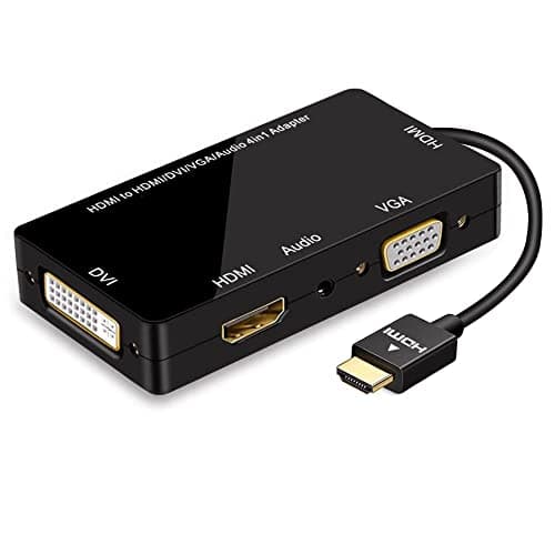 Image of ConnBull HDMI to VGA DVI HDMI Adapter Supports 480P 720P 1080P HD with Audio Multiport Video Converter, Black