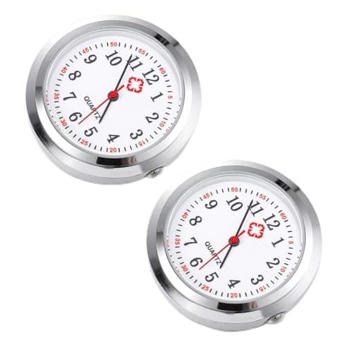 Image of Hemobllo 30mm Fob Watch Replacement Heads, 2 Pcs Large Quartz Watch Inserts for Professional Uniform Lapel Watches, Clear Dial with Bold Arabic Numerals, Silver