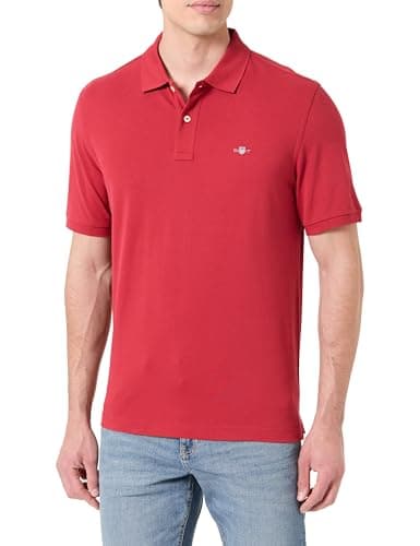 Image of GANT Men's Reg Emb Archive Shield Polo Shirt, Muted Red, S