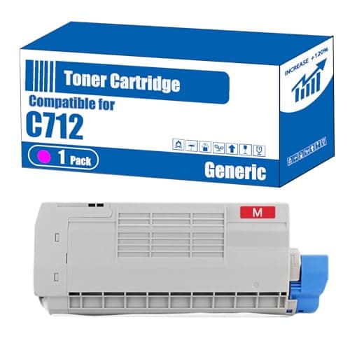 Image of Compatible for Okidata OKI C712 Toner Cartridge C712 Printers, High Yield 11000 Pages, Accurate Imaging Rich Colors (1 Pack Magenta)