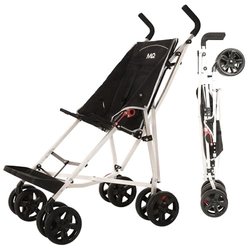 Image of MobiQuip XL Disability Pushchair, Black - Special Needs Stroller for Older Children up to 50kg - Lightweight Folding Aluminium Frame - Adjustable Footplate & 5-Point Harness - Smooth & Portable