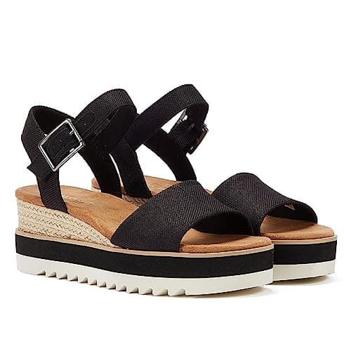 Image of TOMS Platform Wedge Sandal for Women - 7cm Heel with Comfortable CloudBound Insoles & Secure Buckle, Ideal for Stylish Occasions