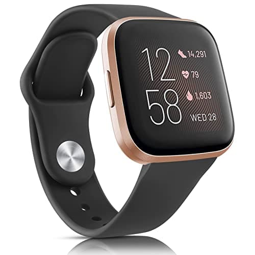 Image of Vancle Straps for Fitbit Versa 2 Straps, Classic Silicone Adjustable Replacement Band for Fitbit Versa 2 / Fitbit Versa Lite/Fitbit Versa (Black)