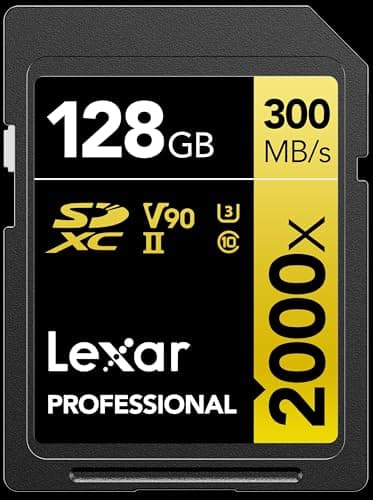 Image of Lexar Professional 2000x 128GB SDXC UHS-II Card, Up To 300MB/s Read, for DSLR, Cinema-Quality Video Cameras (LSD2000128G-BNNNU)
