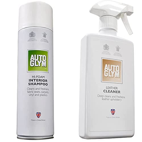 Image of Autoglym 45012B Hi-Foam Interior Shampoo, 450ml & Leather Cleaner, 500ml - Car Leather Cleaner Deep Cleans and Freshens Automotive Leather Upholstery