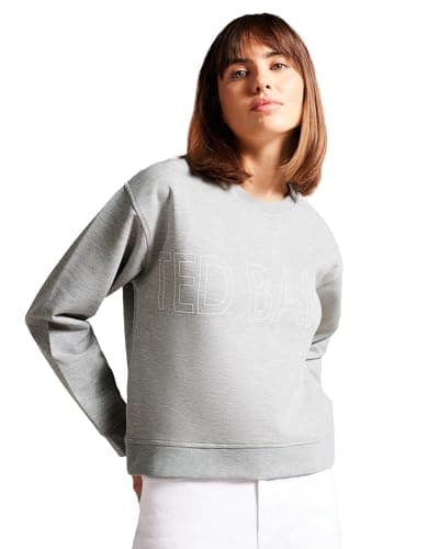 Image of Ted Baker London Womens Lorito Branded Sweatshirt in Grey Size 3 - Medium - UK Size 12