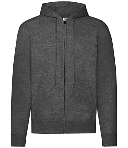 Image of Fruit of the Loom Men's Classic Hooded Sweatshirt, Dark Heather Grey, X-Large