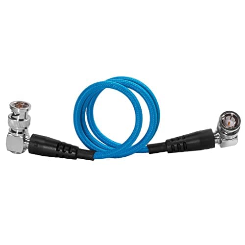 Image of KONDOR BLUE 12G SDI Shielded Right Angle Slim Flexible Video Cable for 4K 60p Cameras, Monitors, and Transmitters | Compatible with RED Komodo, V-Raptor, URSA 12K and More