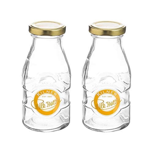 Image of Kilner Twist Top Milk Bottle 1/3 Pint 189ml Clear (Pack of 2)