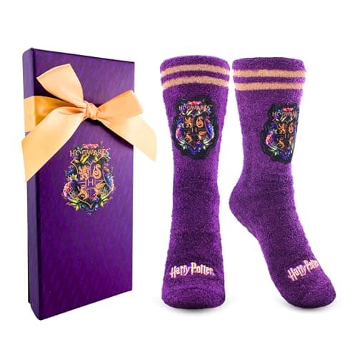 Image of Harry Potter Socks, Cosy Warm Design Hogwarts Non-Slip Socks for Women and Teens, Includes Gift Box