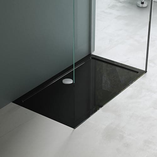 Image of Mai & Mai Faro Shower Tray 90 x 140 x 4 cm High-Quality Acrylic Black Shape: Rectangular