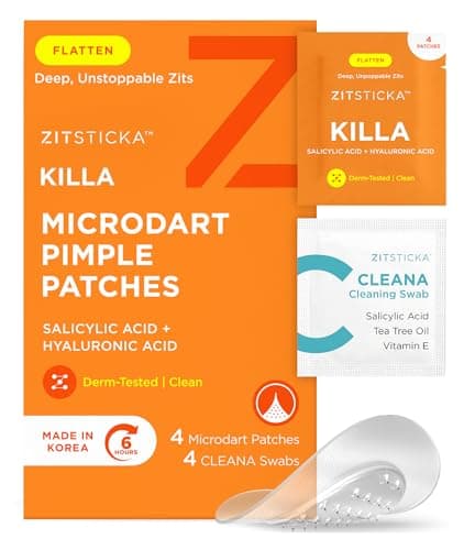 Image of ZitSticka KILLA Kit Microdart Pimple Patches – Advanced Microdart Patch for Early-Stage Zits - Targeted ZitSticka Microdart Pimple Patch & Spot Patches for Breakout Control - 4 Count