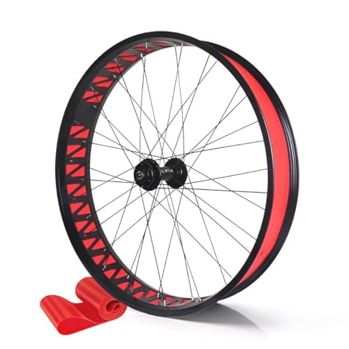 Image of FKXSXAZ 26 X 4.0 Inch Fat Tire Bike Wheel Front Rear Mountain Rim 135mm Hub 9mm Quick Release Wheelset Aluminum Alloy Disc Brake 36H For Ebike Beach Snow Cruiser